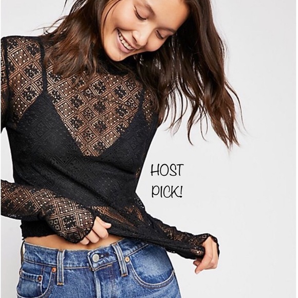 Free People Tops - NWT Free People sheer mesh lace layering top
